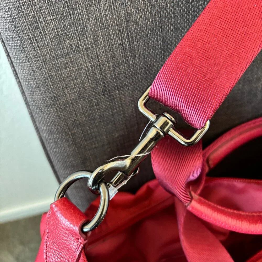 Coach duffel bag in gorgeous red, like new. - Picture 10 of 11